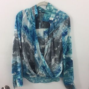 Nasty Gal Tie-Dye Wrap Blouse